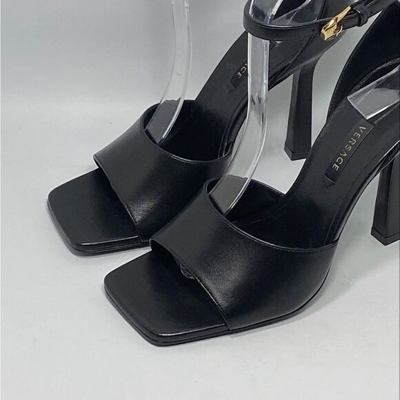 VERSACE Black Medusa Heeled Sandals size 36.5 - Picture 5 of 12